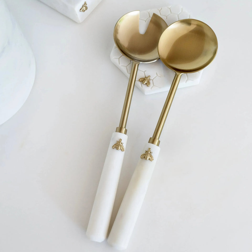 PRÉ-VENDA: Conjunto 2 Talheres Salada Cabo Mármore Laguiole Bee