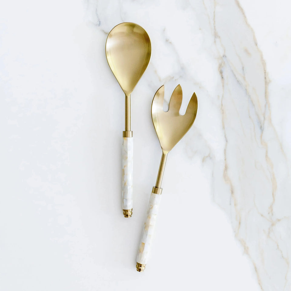 PRÉ-VENDA: Conjunto 2 Talheres Salada Madrepérola Branco