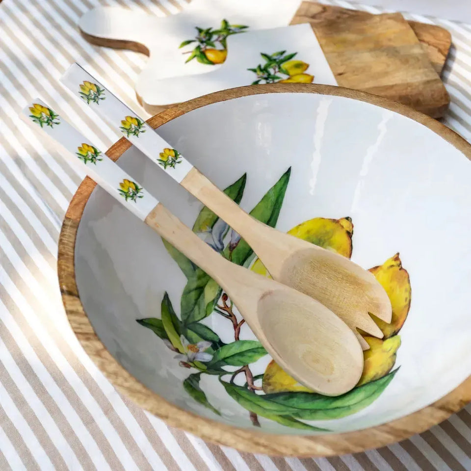 PRÉ-VENDA: Conjunto 2 Talheres de Salada Madeira Toscana Bahali 34cm