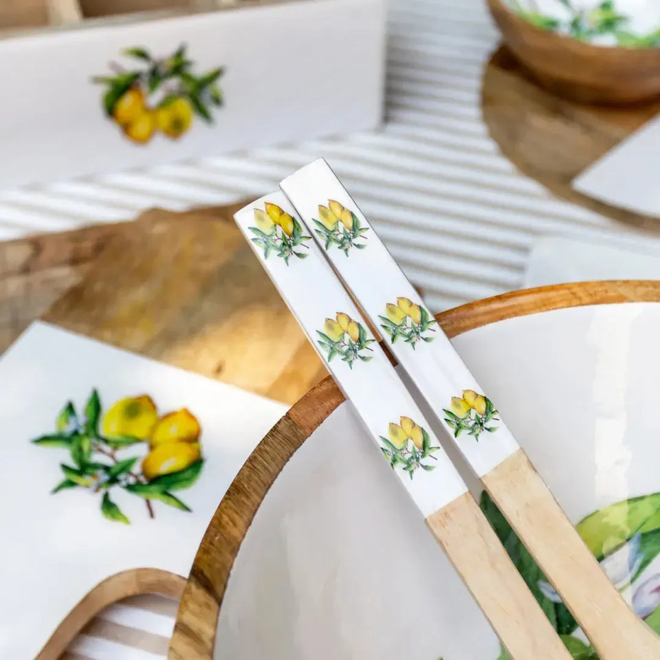 PRÉ-VENDA: Conjunto 2 Talheres de Salada Madeira Toscana Bahali 34cm