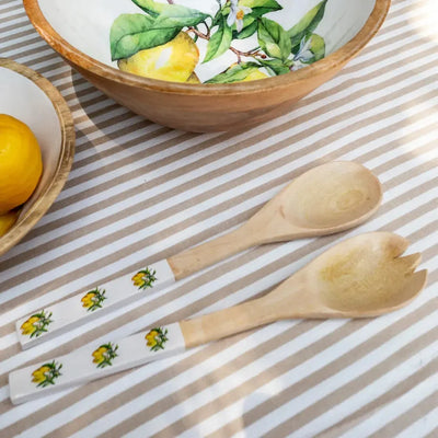 PRÉ-VENDA: Conjunto 2 Talheres de Salada Madeira Toscana Bahali 34cm