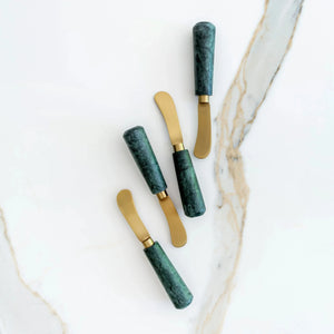 PRÉ-VENDA: Conjunto 4 Espátulas Patê Green Marble