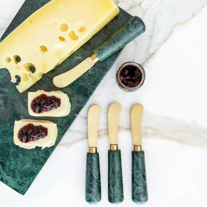 PRÉ-VENDA: Conjunto 4 Espátulas Patê Green Marble