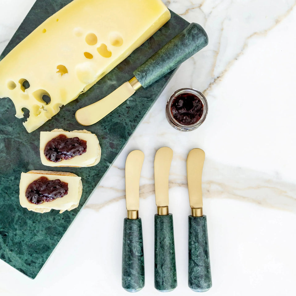 PRÉ-VENDA: Conjunto 4 Espátulas Patê Green Marble