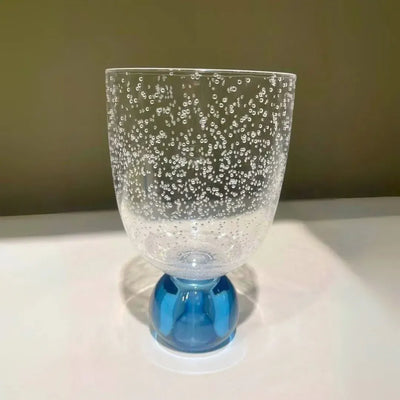 PRÉ-VENDA: Conjunto 6 Copos Acrilico Detalhes Bolhas base Esfera Transparente / Azul Linha Sintonia 360ml