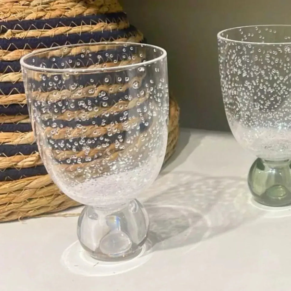 PRÉ-VENDA: Conjunto 6 Copos Acrilico Detalhes Bolhas base Esfera Transparente Linha Sintonia 360ml