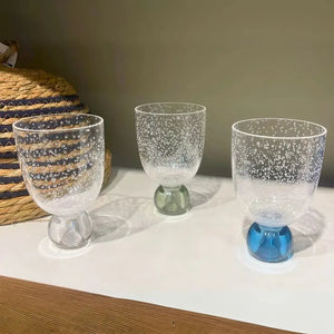 PRÉ-VENDA: Conjunto 6 Copos Acrilico Detalhes Bolhas base Esfera Transparente Linha Sintonia 360ml