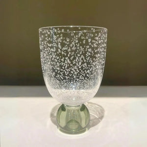 PRÉ-VENDA: Conjunto 6 Copos Acrilico Detalhes Bolhas base Esfera Transparente / Verde Linha Sintonia 360ml