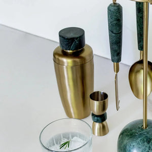 PRÉ-VENDA: Coqueteleira Dourada Detalhe Green Marble