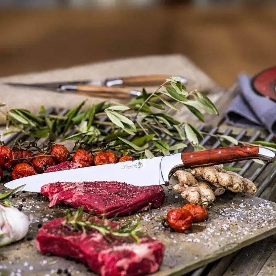 Kit Faca Chef + Santoku Ultra Premium Cabo de Madeira Laguiole La Maison