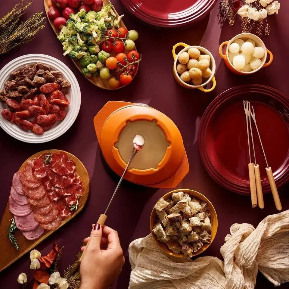 PRÉ-VENDA: Fondue Gourmand Ferro Fundido Laranja Le Creuset