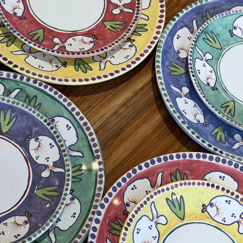 PRÉ-VENDA: Jogo 4 Pratos Rasos Cerâmica Pescare 27cm Scalla