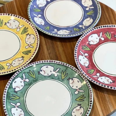 PRÉ-VENDA: Jogo 4 Pratos Rasos Cerâmica Pescare 27cm Scalla