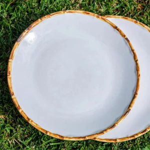 PRÉ-VENDA: Jogo 6 Pratos Rasos Cerâmica Bambu 27cm Scalla