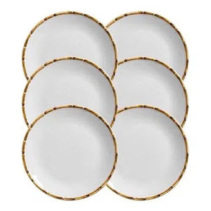 PRÉ-VENDA: Jogo 6 Pratos Rasos Cerâmica Bambu 27cm Scalla