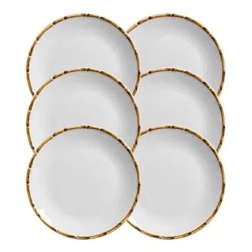 PRÉ-VENDA: Jogo 6 Pratos Rasos Cerâmica Bambu 27cm Scalla