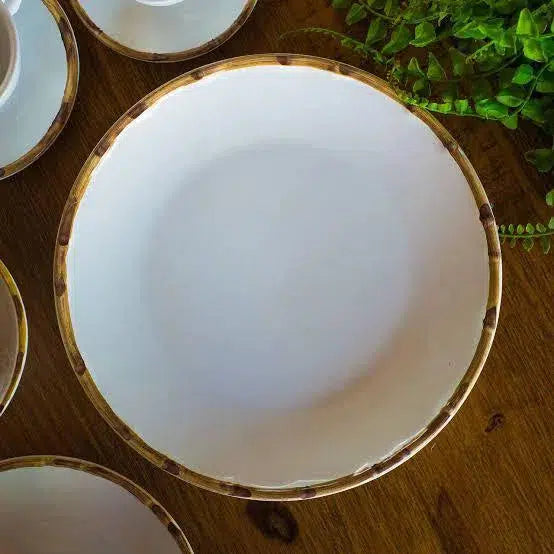 PRÉ-VENDA: Jogo 6 Pratos Rasos Cerâmica Bambu 27cm Scalla