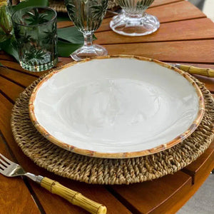 PRÉ-VENDA: Jogo 6 Pratos Rasos Cerâmica Bambu 27cm Scalla