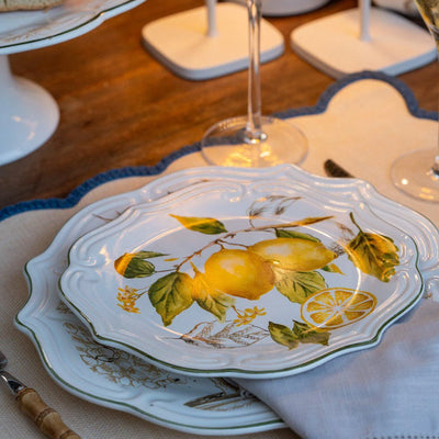 PRÉ-VENDA: Jogo 6 Pratos Rasos Cerâmica Toscana 28cm Scalla