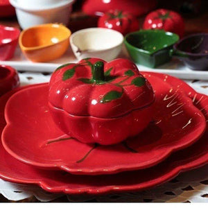 PRÉ-VENDA: Jogo 6 Pratos de Sobremesa Cerâmica Tomate 20cm Scalla