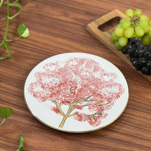 PRÉ-VENDA: Jogo 6 Pratos de Sobremesa Cerâmica Ypê Colorido com Filete de Ouro 21cm Scalla