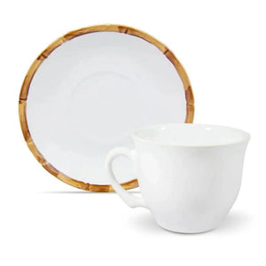 PRÉ-VENDA: Jogo 6 Xícaras de Café com Pires Cerâmica Bambu 100ml Scalla