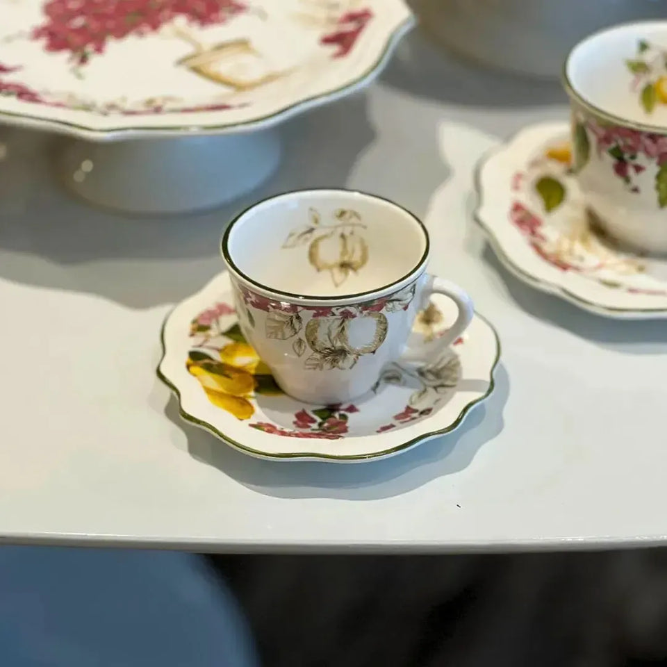 PRÉ-VENDA: Jogo 6 Xícaras de Café com Pires Cerâmica Imperial 100ml Scalla