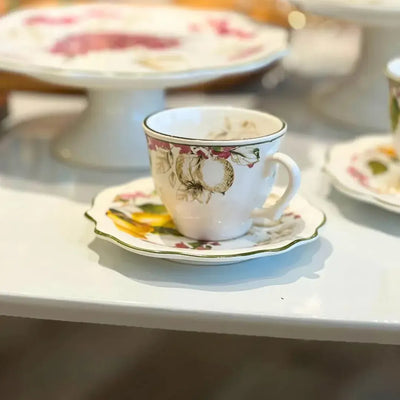 PRÉ-VENDA: Jogo 6 Xícaras de Café com Pires Cerâmica Imperial 100ml Scalla