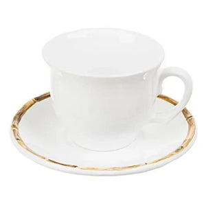 PRÉ-VENDA: Jogo 6 Xícaras de Chá com Pires Cerâmica Bambu 200ml Scalla