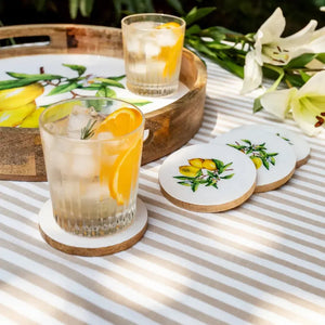 PRÉ-VENDA: Kit 4 Porta-Copos Madeira Toscana Bahali 10cm