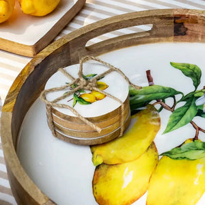 PRÉ-VENDA: Kit 4 Porta-Copos Madeira Toscana Bahali 10cm