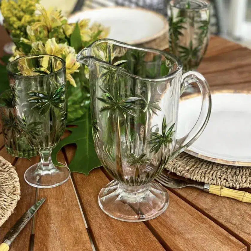 PRÉ-VENDA: Kit Promocional: Palm Tree Handpaint (6 Taças 450ml + Jarra 1,5L)