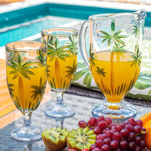 PRÉ-VENDA: Kit Promocional: Palm Tree Handpaint (6 Taças 450ml + Jarra 1,5L)