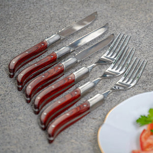 PRÉ-VENDA: Kit com 3 Facas & 3 Garfos Ultra Premium Madeira Laguiole La Maison