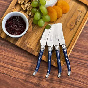 PRÉ-VENDA: Kit com 4 Espátulas para Patê Luxo Azul Marinho Laguiole La Maison