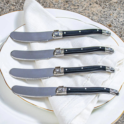 PRÉ-VENDA: Kit com 4 Espátulas para Patê Luxo Preto Laguiole La Maison