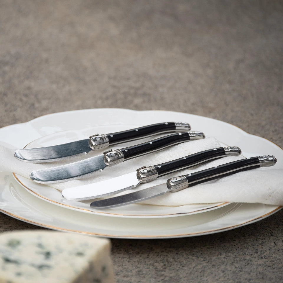 PRÉ-VENDA: Kit com 4 Espátulas para Patê Luxo Preto Laguiole La Maison