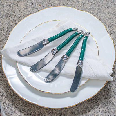 PRÉ-VENDA: Kit com 4 Espátulas para Patê Luxo Verde Laguiole La Maison