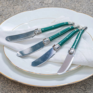 PRÉ-VENDA: Kit com 4 Espátulas para Patê Luxo Verde Laguiole La Maison