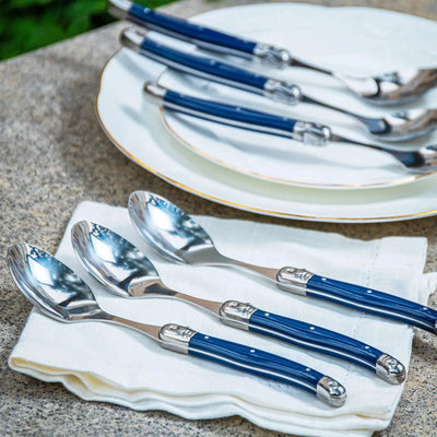 PRÉ-VENDA: Kit com 6 Colheres Luxo Azul Marinho Laguiole La Maison