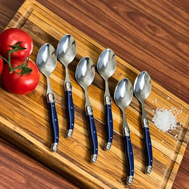 PRÉ-VENDA: Kit com 6 Colheres Luxo Azul Marinho Laguiole La Maison