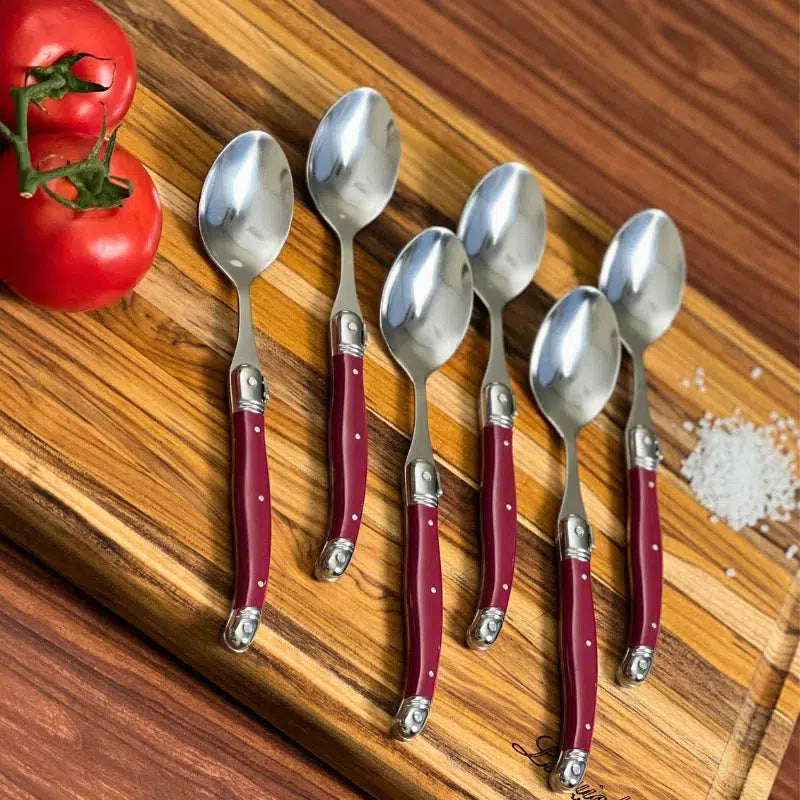 PRÉ-VENDA: Kit com 6 Colheres Luxo Bordeaux Laguiole La Maison