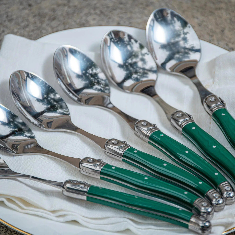 PRÉ-VENDA: Kit com 6 Colheres Luxo Verde Laguiole La Maison