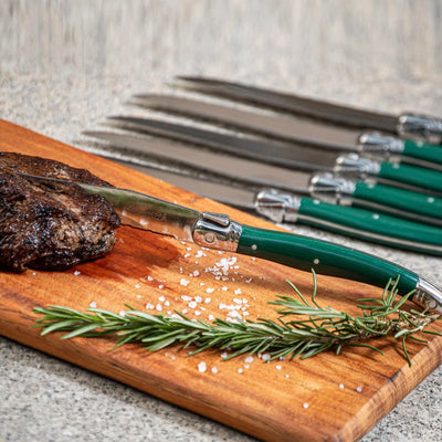 PRÉ-VENDA: Kit com 6 Facas Luxo Verde Laguiole La Maison