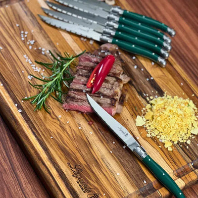 PRÉ-VENDA: Kit com 6 Facas Luxo Verde Laguiole La Maison