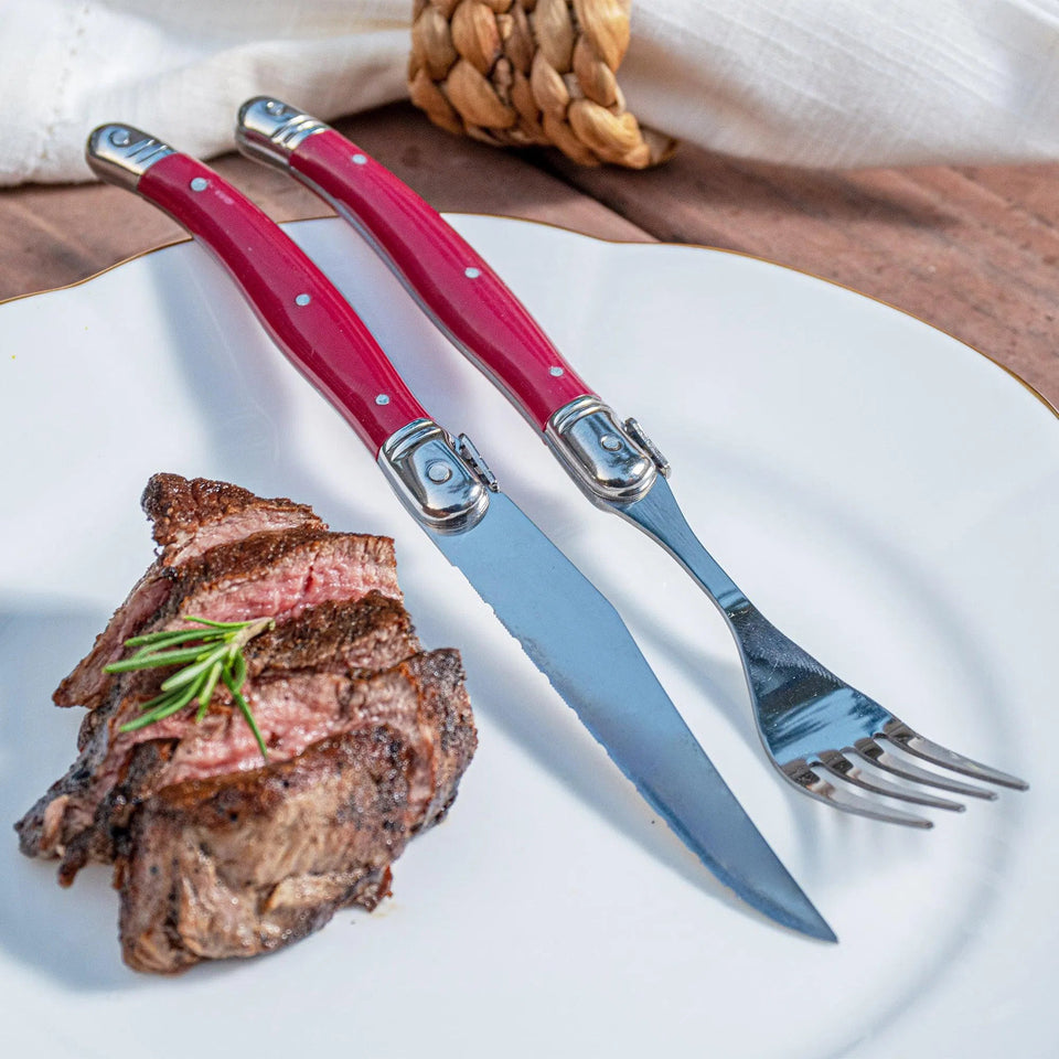 PRÉ-VENDA: Kit com 6 Garfos Luxo Bordeaux Laguiole La Maison