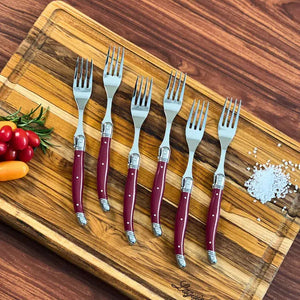 PRÉ-VENDA: Kit com 6 Garfos Luxo Bordeaux Laguiole La Maison