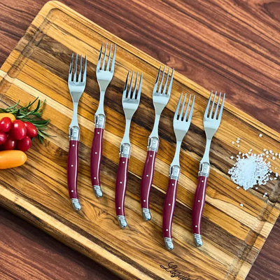 PRÉ-VENDA: Kit com 6 Garfos Luxo Bordeaux Laguiole La Maison