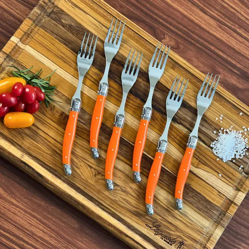 PRÉ-VENDA: Kit com 6 Garfos Luxo Laranja Laguiole La Maison