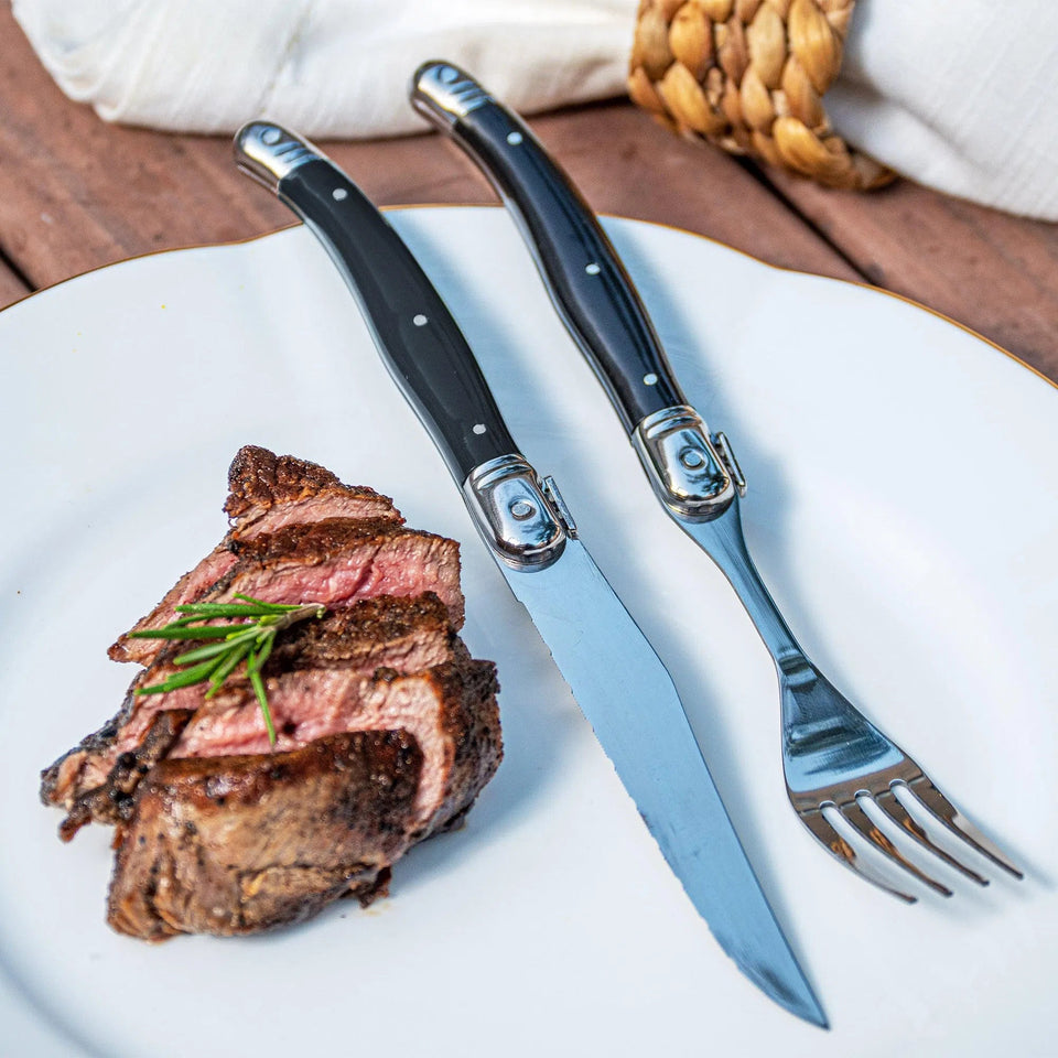 PRÉ-VENDA: Kit com 6 Garfos Luxo Preto Laguiole La Maison